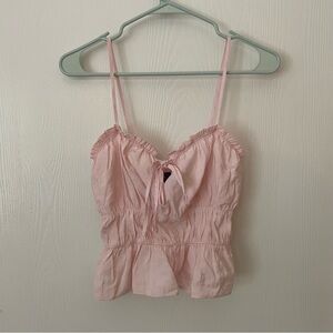 Primark Pink Ruffled Camisole Top Bow Size 2